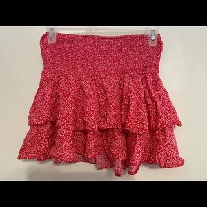 ADIKA red and white floral skirt